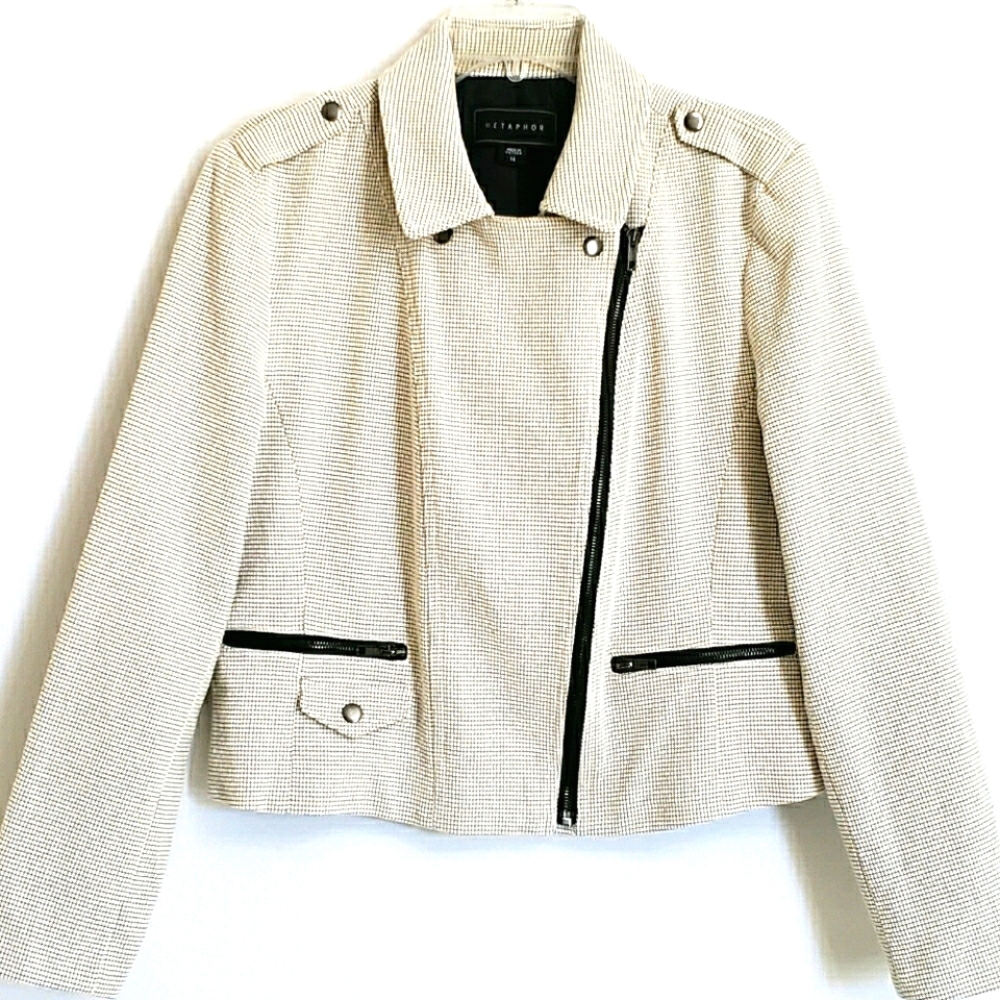 NWOT Metaphor LS Creme Double Breasted Twd Blazer